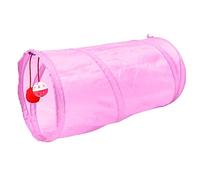 Tunnel tubulaire pliable pour animaux de compagnie - Trou ennuyeux - Jouet pour chat, chiot, chaton, lapin - Rose - Taille unique