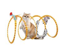 Tunnel | Tunnel pliable pour chat | Jouet interactif pour chat, tunnel pour chat, jouet à ressort pliable pour chat, fournitures pour animaux domestiques, jouet de chasse portable pour chat pour