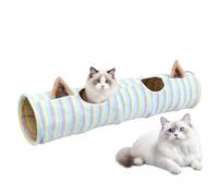 Tunnels pour Chats D'Intérieur - Grand Jouet en Forme De Maison Pliable avec Puzzle,Tunnel De Jeu À Rayures Colorées pour Chat,pour, Animal De Compagnie, Anniversaire, Fête De Noël, Petits Animaux, C