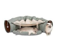 Tunnels pour chats d'intérieur, jouet tunnel pour chat, Tunnel de jeu doux pour chats d'intérieur, Jouets portables pour animaux de compagnie, grotte pour chat multifonctionnelle, tapis de lit pliable