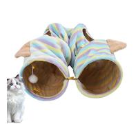 Tunnels pour Chats | Grand Jouet en Forme De Maison Pliable avec Puzzle,Tube De Jeu pour Chat À Rayures Colorées - pour Anniversaire Noël Animaux De Compagnie Fête Petits
