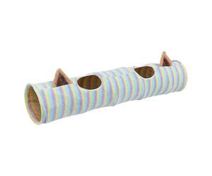 Tunnels pour chats - Parc interactif pliable pour chat, ensemble de tubes multi-chemins pour chat avec motif à rayures colorées, fonction de poursuite active, tunnel doux pour animaux de compagnie, fo