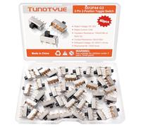 TUNOTYUE 40 Pièces SS12F44G3 Mini Panneau Interrupteur à Glissière, 1P2T SPDT 3 Broches 2 Positions DC 50V 0.5A Commutateur à Glissière, pour Appareils D'éclairage Jouets Électroniques