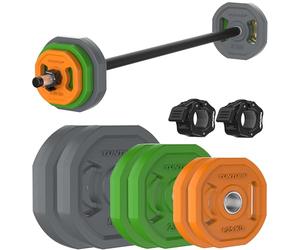 Tunturi Aerobic Pump Set d'haltères 20 kg - Avec barre d'haltères avec disques - Avec application de fitness gratuite