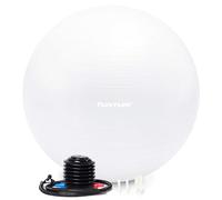Tunturi Anti Burst Fitness Ball avec Pompe - Ballon de Yoga de 65 cm - Ballon de Pilates - Ballon de Grossesse - Poids utilisateur de 220 kg - INCL Application d'entraînement - Blanc