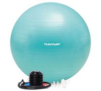 Tunturi Anti Burst Fitness Ball avec Pompe - Ballon de Yoga de 75 cm - Ballon de Pilates - Ballon de Grossesse - Poids utilisateur de 220 kg - INCL Application d'entraînement - Turquoise