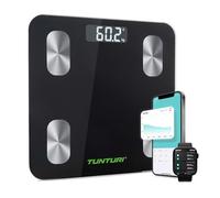 Tunturi Balance - Pèse-personne - Bluetooth - Poids utilisateur de 180 kg - Balance intelligente avec application - Analyse corporelle incluse
