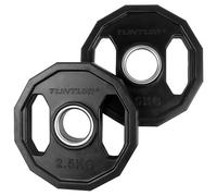 Tunturi Haltères olympiques en caoutchouc 2 x 2,5 kg noir Noir G