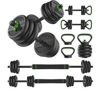 Tunturi Ensemble d'haltères et de poids 20 kg - Barre d'haltère en caoutchouc avec poid