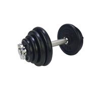 Tunturi haltère en fonte 15kg - ensemble d'haltères avec fermeture à vis - ensemble d'haltères courts - 1 barre d'haltère - 30mm - App de fitness e incluse