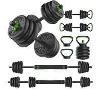 Tunturi Haltères et poids - Ensemble d'haltères 28 kg - Barre avec poids - Ensemble de barre - Fermeture à vis 30 mm - Poignée antidérapante