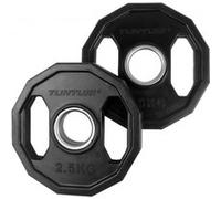 Tunturi Haltères olympiques en caoutchouc 2 x 2,5 kg noir Noir G