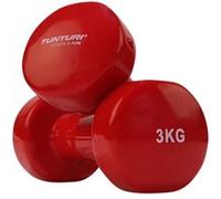 Haltères Vinyl 3 Kg - TUNTURI - Lot de 2 - Rouge - Musculation - Haltérophilie