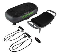 Tunturi Plateforme vibrante Cardio Fit V10 avec oscillations, 3 programmes, 30 vitesses, avec tabouret, télécommande et bandes d'entraînement
