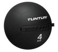Tunturi Platinum Wall Ball - 4 kg - Noir - Avec application de fitness gratuite