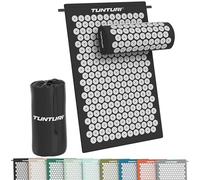 Tunturi Tapis d'acupression avec coussin - Tapis d'acupuncture - Tapis à picots pour dos, nuque, pieds, corps entier - Tapis à ongles 2 en 1 - Anti-stress - 68 x 42 x 2 cm - Noir