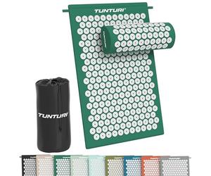Tunturi Tapis d'acupression et oreiller - Tapis d'acuponction - Tapis à pics - Tapis d'acupression 2 en 1 - Anti-stress - 68 x 42 x 2 cm - Vert