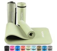 Tunturi Tapis de fitness épais 15mm - Tapis de gymnastique antidérapant - Avec sac de transport - Pour le yoga et le pilates - Tapis de sport 180x60x1,5cm - Particulièrement confortable - Menthe