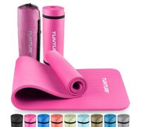 Tunturi Tapis NBR épais 15mm - Tapis de gymnastique antidérapant - Avec sac de transport - Pour yoga et pilates - Tapis de sport 180x60x1,5cm -Schadstofffrij - Particulièrement confortable - Pink