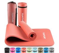 Tunturi Tapis NBR épais 15mm - Tapis de gymnastique antidérapant - Avec sac de transport - Pour yoga et pilates - Tapis de sport 180x60x1,5cm -Schadstofffrij - Très confortable - Roségold