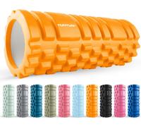 Tunturi Yoga Grid Foam Roller - rouleau de facial dos colonne vertébrale - 33 cm de long en orange - rouleau de fitness - rouleau de dos - App de fitness e incluse