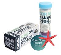 Tunze Coral Gum Instant I 120g I Mastic Corallien à Base d'Époxy I Bi-Composant pour la Fixation des Boutures de Coraux I Robuste & Durable I pour Aquarium