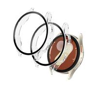 Tuocal 2 Pièces PC Protection D'écran pour Samsung Galaxy Watch 7 44mm, Étui Housse de Protecteur Complète ecran en Verre Trempé, HD Clair Ultra Mince Anti-Choc Protection pour Galaxy Watch 7