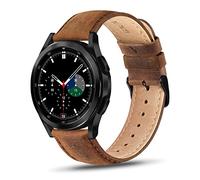 Tuocal 20mm Cuir Véritable Bracelet Compatible avec Samsung Galaxy Watch 6 43mm 47mm Samsung Galaxy Watch 5 Bracelet 40mm / Galaxy Watch 5 Pro Bracelet 45mm / Galaxy Watch 4 de Remplacement Bracelet