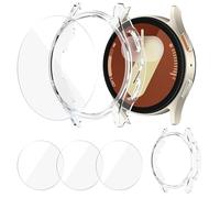 Tuocal [3 + 1 film de protection d'écran compatible avec Samsung Galaxy Watch 7 44 mm, protection d'écran HD étanche + coque de protection rigide en polycarbonate pour Galaxy Watch 7 44 mm