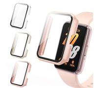 Tuocal 3 Pièces Protection Coque pour Samsung Galaxy Fit 3 Protection Écran, Dur PC Anti-rayures Protection Ecran Etui HD Verre Trempé Housse de Protection Couverture Complète pour Galaxy Fit 3