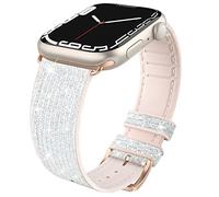 Tuocal Bling Bracelet compatible avec Apple Watch Bracelet à paillettes 38 mm, 40 mm, 41 mm, 42 mm (Series 10), bracelet de rechange en silicone souple à paillettes avec iWatch séries 10 9 8 7 6 5 4 3