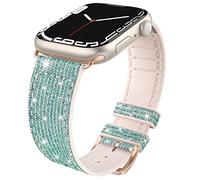 Tuocal Bling Bracelet de rechange compatible avec Apple Watch 38 mm, 40 mm, 41 mm, 42 mm (Series 10), bracelet de rechange fin en silicone souple à paillettes, avec iWatch séries 10, 9, 8, 7, 6, 5, 4