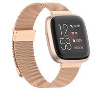 Tuocal Bracelet de rechange compatible avec Fitbit Versa 2 Bracelet Fitbit Versa Bracelet en maille métallique magnétique en acier inoxydable Bracelet de rechange pour Fitbit Versa/Versa 2/Versa Lite