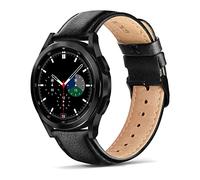 Tuocal Bracelet de rechange en cuir de 20 mm compatible avec Samsung Galaxy Watch 7, Galaxy Watch 6 40 mm, 44 mm, Watch 6 Classic, Watch 5/5 Pro, Galaxy Watch 4 / Watch 4 Classic pour femme, noir