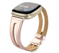 Tuocal Bracelet de rechange en cuir véritable compatible avec Fitbit Versa 4/3, fin, doux et respirant pour homme et femme