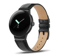 Tuocal Bracelet de rechange en cuir véritable compatible avec Google Pixel Watch 2, bracelet de rechange réglable et respirant pour homme et femme
