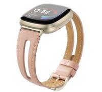 Tuocal Bracelet en cuir compatible avec Fitbit Versa 4/Versa 3/Sense, bracelet de rechange fin et souple, compatible avec Fitbit Versa 4/Versa 3/Sense, femme et homme, rose