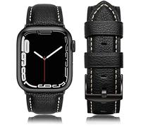 Tuocal Bracelet en Cuir Véritable Compatible avec Apple Watch 42mm(Series 3/2/1) 44mm 45mm 46mm, de Remplacement pour iWatch Séries 10 9 8 7 6 5 4 3 2 1 SE - Homme Femme