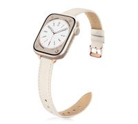 Tuocal Bracelet en cuir véritable compatible avec Apple Watch millimètre 38/40/41/42 mm pour homme et femme, bracelet fin et élégant pour iWatch