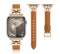Tuocal Bracelet en cuir véritable souple compatible avec Apple Watch 41 mm, 40 mm, 38 mm, pour iWatch Series 9, 8, 7, 6, 5, 4, 3, 2, 1, SE, Sports Edition, homme et femme