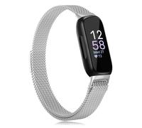 Tuocal Bracelet en métal compatible avec Fitbit Inspire 3 pour homme et femme - Bracelet de rechange réglable en maille en acier inoxydable magnétique pour Inspire 3