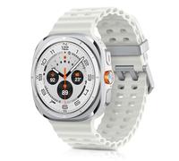 Tuocal Bracelet en silicone compatible avec Samsung Galaxy Watch Ultra - 47 mm (2025/2024) - Respirant et souple - Pour homme et femme - Blanc