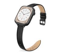 Tuocal Bracelet fin en cuir véritable compatible avec Apple Watch 38 mm, 40 mm, 41 mm, 42 mm (Series 10) - Bracelet fin en cuir véritable pour iWatch séries 10 9 8 7 6 5 4 3 2 1 SE Femme, Cuir