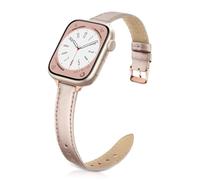 Tuocal Bracelet fin en cuir véritable compatible avec Apple Watch 38 mm, 40 mm, 41 mm, 42 mm (Series 10) - Bracelet fin en cuir véritable pour iWatch séries 10 9 8 7 6 5 4 3 2 1 SE Femme, Cuir