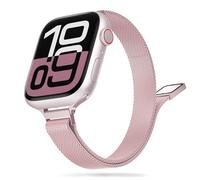 Tuocal Bracelet magnétique en métal compatible avec Apple Watch millimètre 38-49 mm, fin bracelet Milanais en maille pour iWatch séries 10-5