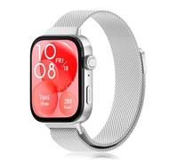Tuocal Compatible avec Huawei Watch Fit 4/4 Pro/Fit 3 Bracelet de rechange en acier inoxydable pour Huawei Watch Fit 4/4 Pro/Fit 3 homme et femme, argenté