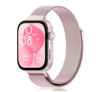 Tuocal Compatible avec Huawei Watch Fit 4/4 Pro/Fit 3 Bracelet de rechange en acier inoxydable pour Huawei Watch Fit 4/4 Pro/Fit 3 Homme et femme, rose