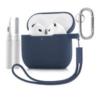 Tuocal Coque compatible avec AirPods 4 avec kit de nettoyage pour porte-clés, en silicone souple, protection antichoc et résistante aux rayures, pour Airpods 4 (2024) avec stylo de nettoyage et