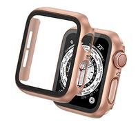 Tuocal Coque PC Compatible Apple Watch 40mm Series 6 5 4 SE, Protection Écran Dur Matériel, Couverture Complète Verre Trempé Ultra Mince