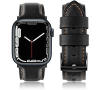 Tuocal Cuir Véritable Bracelet Compatible avec Apple Watch 42mm, 44mm, 45mm, 46mm - Homme et Femme, Remplacement Doux pour iWatch Séries 1 à 10